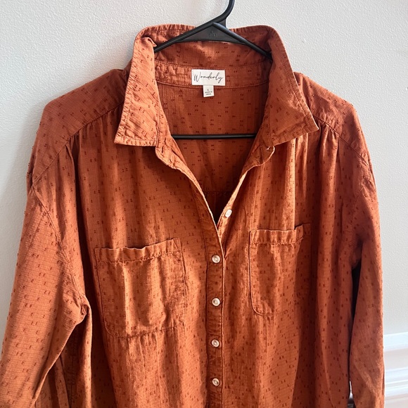 🤎 Wonderly Cotton Shirt Dress | Size L - Picture 2 of 7